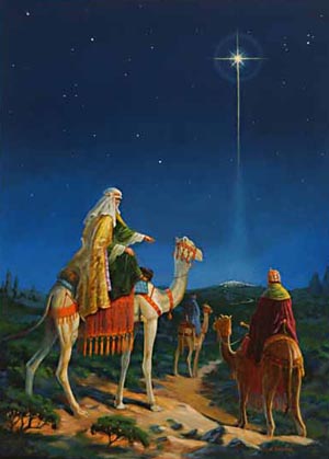 The wise men were led by a star to Bethlehem.