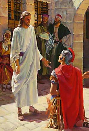The centurion said, 'Speak the word only, and my servant shall be healed.'