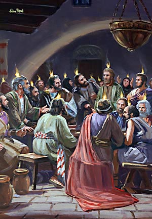 "And there appeared unto them cloven tongues like as of fire, and it sat upon each of them. And they were all filled with the Holy Ghost, and began to speak with other tongues, as the Spirit gave them utterance."