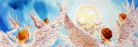 Angels in heaven rejoice when God's people on earth glorify God.