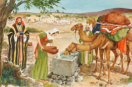 The attention of Abraham's servant was attracted by the courteous manners of Rebekah. As she came from the well, he met her and asked for a drink of water from the pitcher on her shoulder.