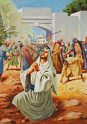 The witnesses who had accused Stephen were required to cast the first stones. These persons laid down their clothes at the feet of Saul, who had consented to the prisoner's death.